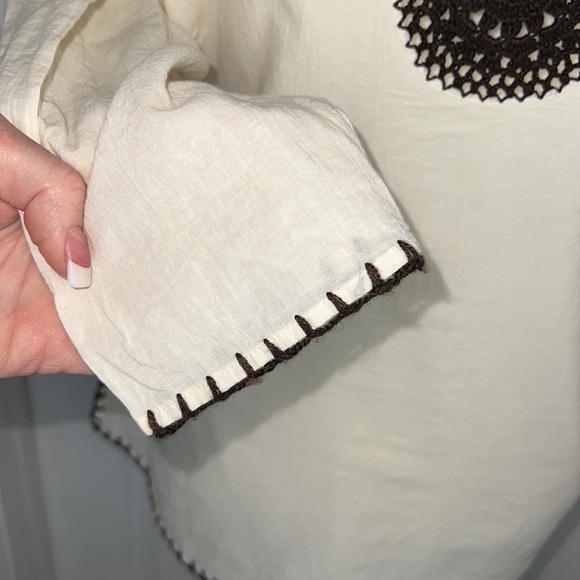 Chadwick’s Embroidered Crochet Tunic Scoop Neck Boho Resort Wear Top - Picture 6 of 14